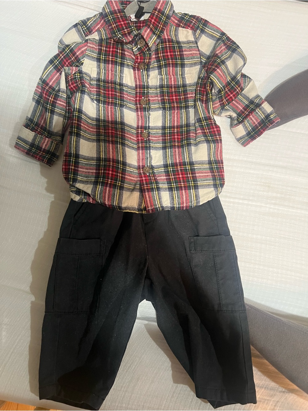 Baby GAP Red Green Plaid Baby Button-Up Shirt
